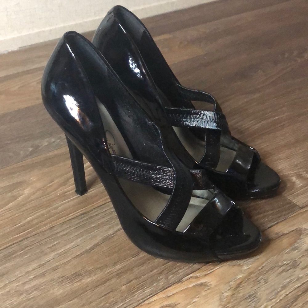 Jessica Simpson black open toe heels size 8.5